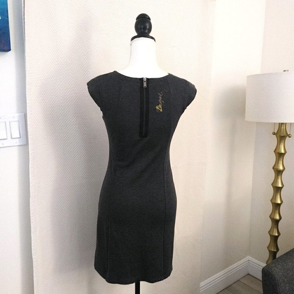 Desigual A-Line Shift Dress Gray with Multi-Color Floral Print Design Size XS - Picture 7 of 8